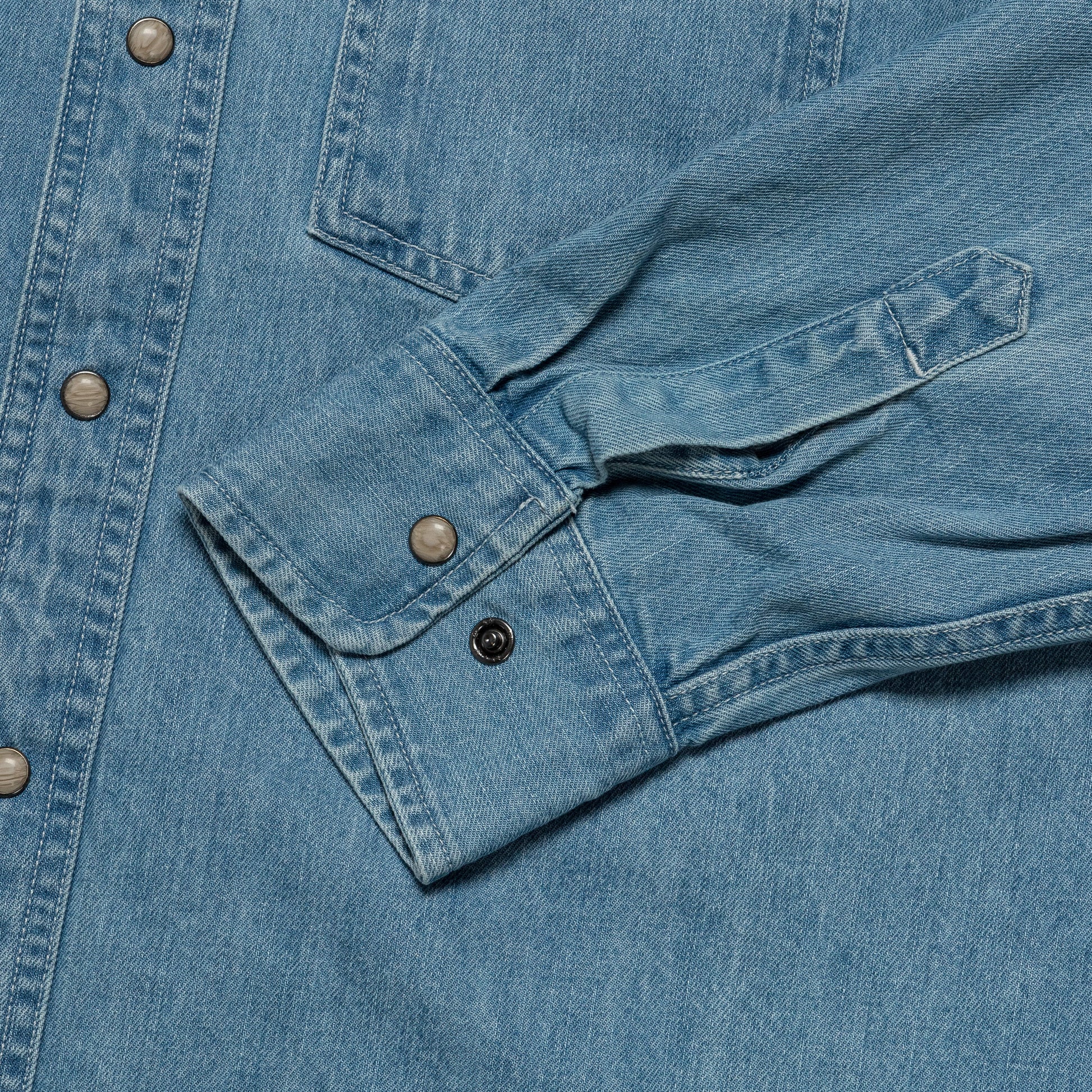Mountain Western Embroidery Shirt - Indigo
