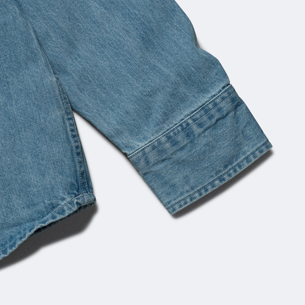 Mountain Western Embroidery Shirt - Indigo