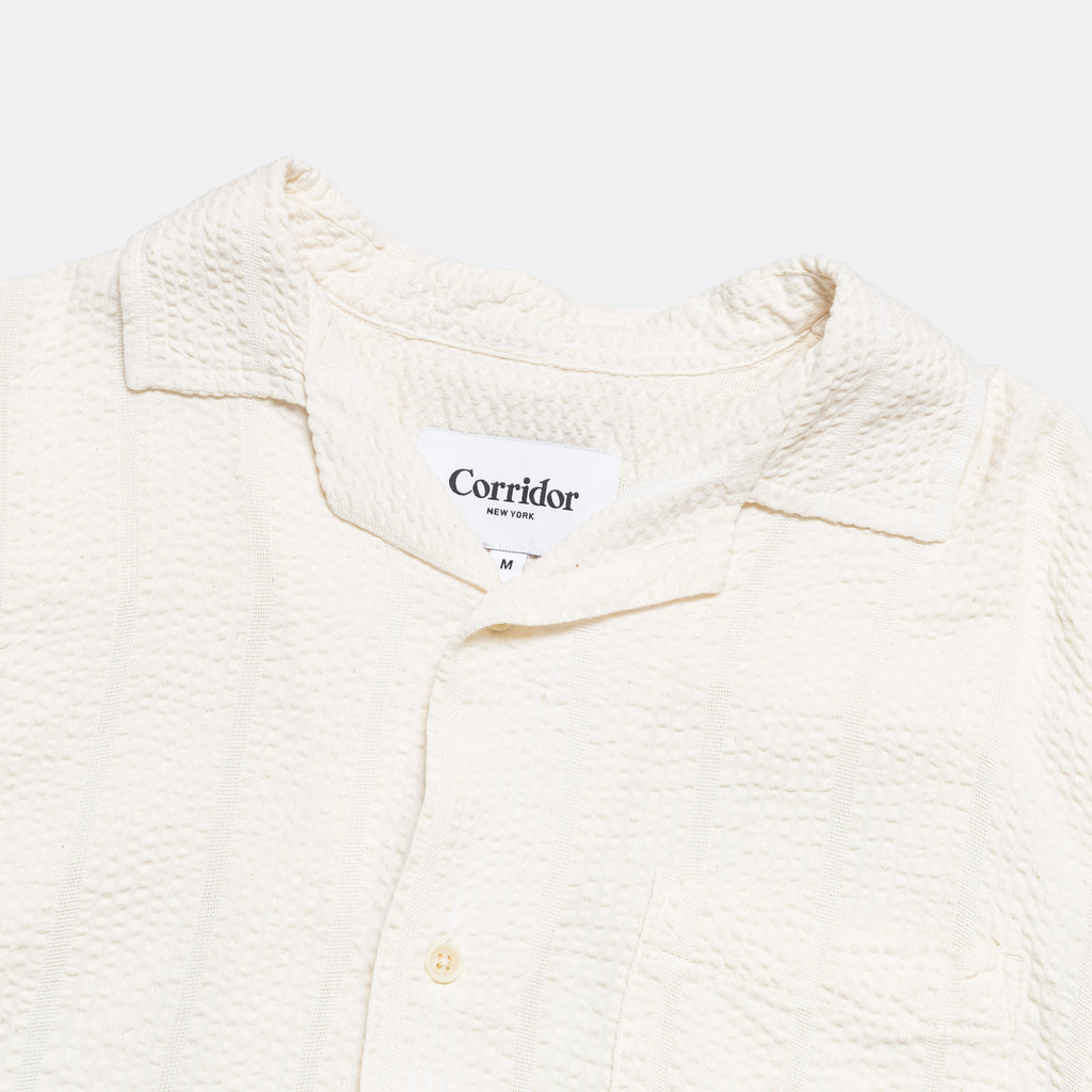 Striped Seersucker SS - White