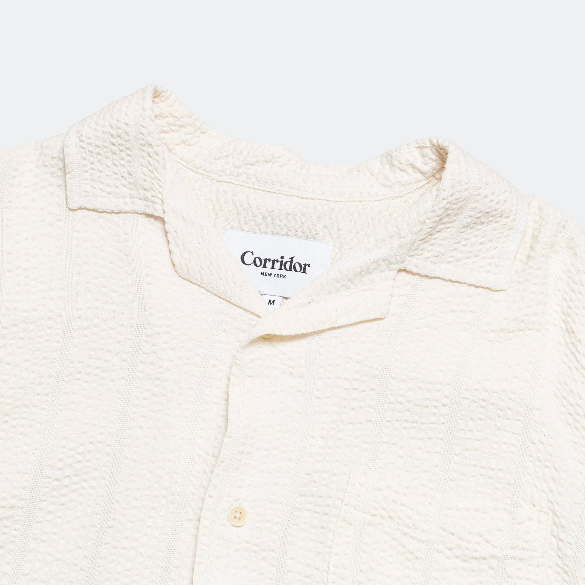Striped Seersucker SS - White