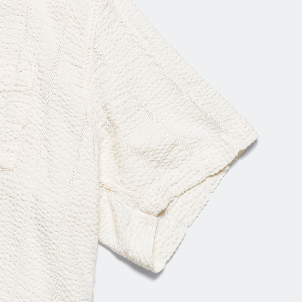 Striped Seersucker SS - White