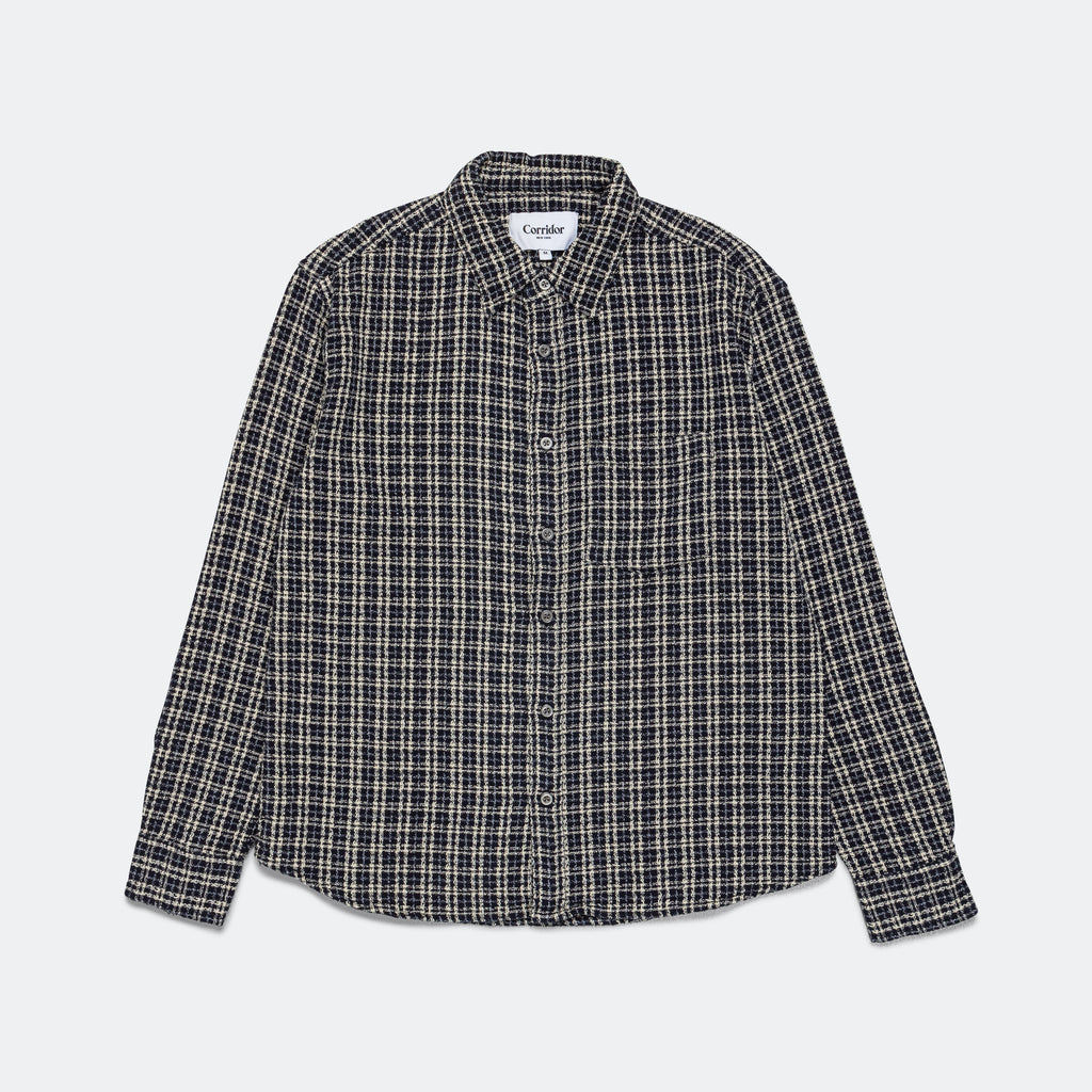 Reverse Tweed Snow Check - Blue