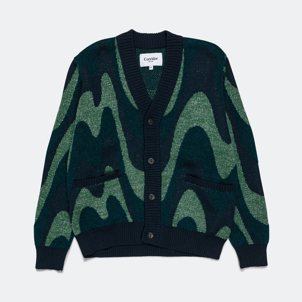 Shimmer Wave Cardigan - Green