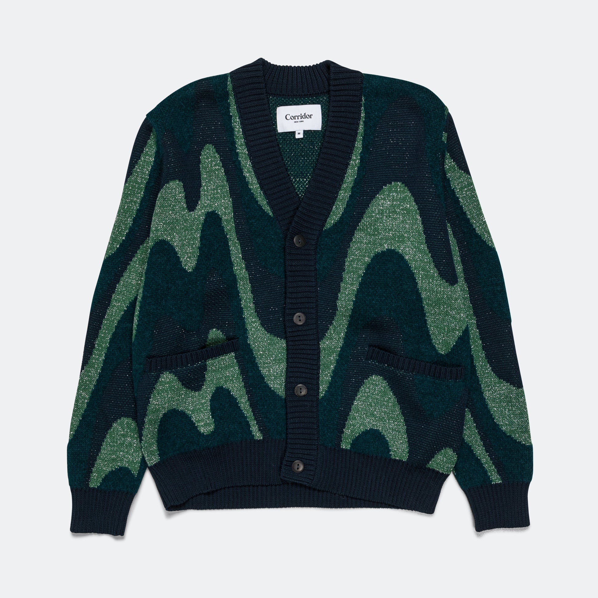 Shimmer Wave Cardigan - Green