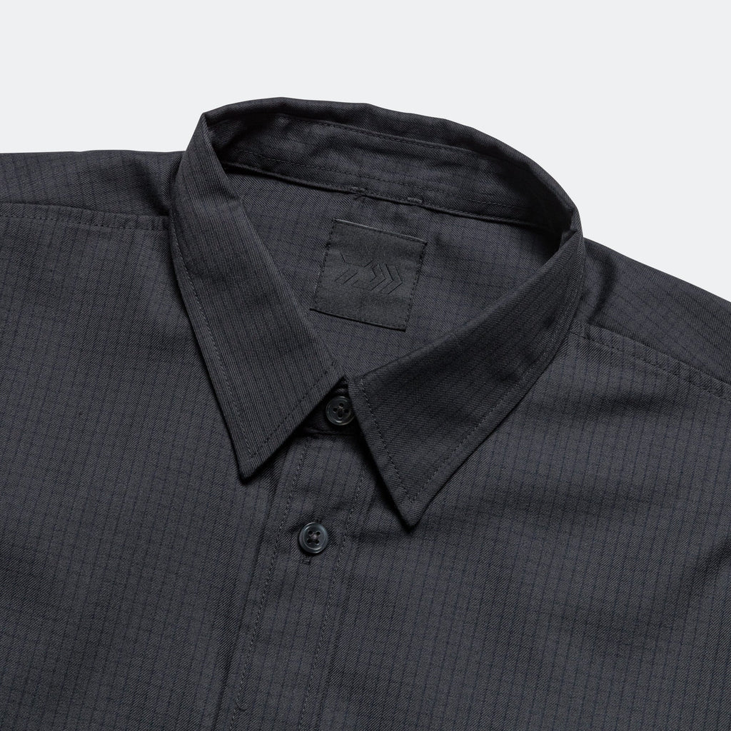 Tech Regular Collar Shirt - Graph Plaid Charcoal/Black