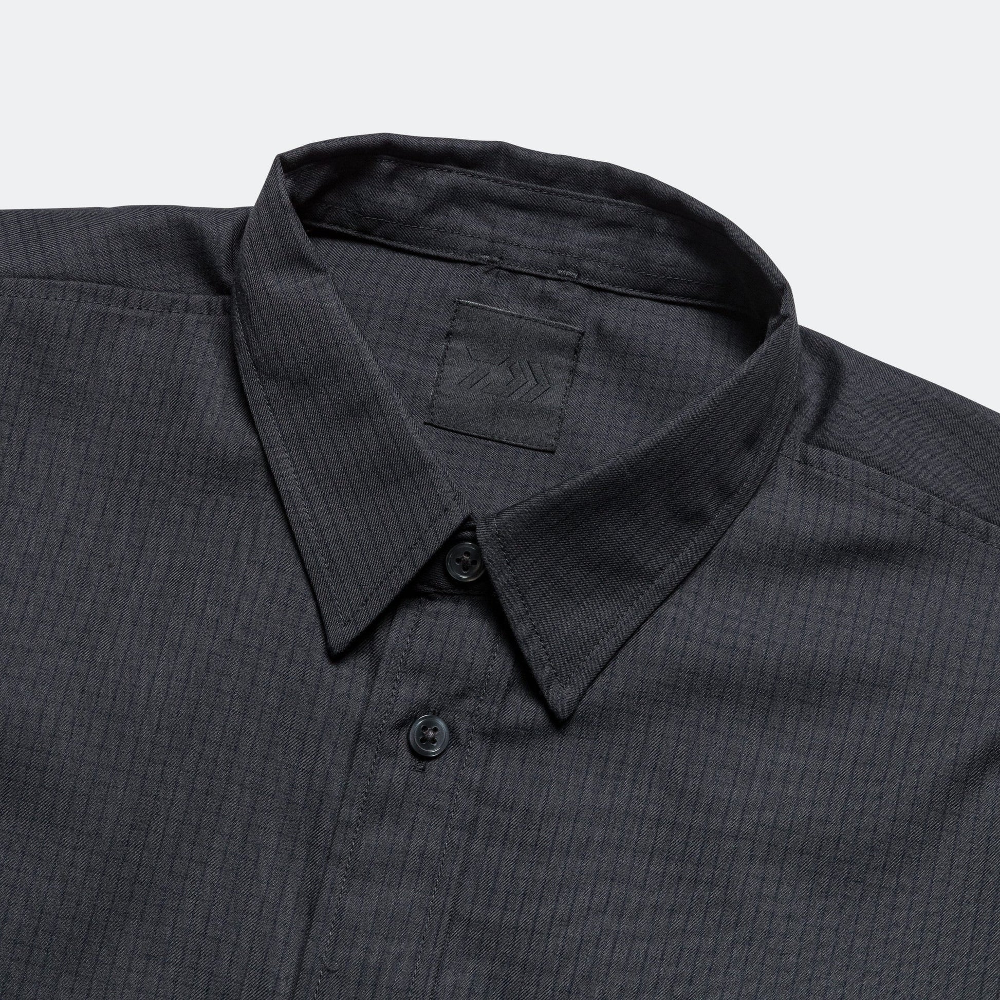 Tech Regular Collar Shirt - Graph Plaid Charcoal/Black