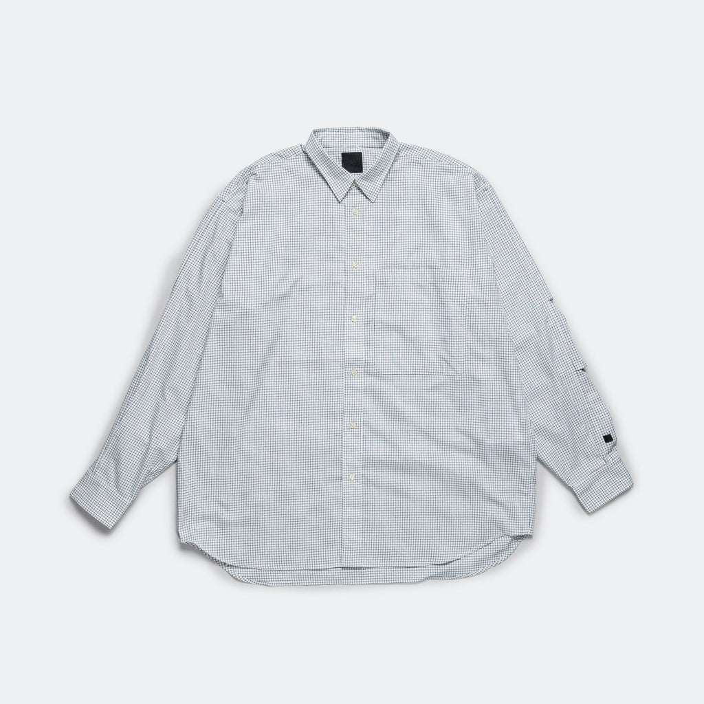 Tech Regular Collar Shirt - Graph Plaid White/Black