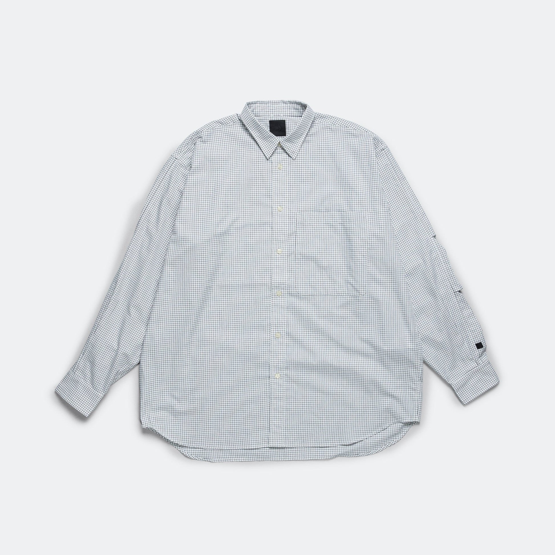 Tech Regular Collar Shirt - Graph Plaid White/Black