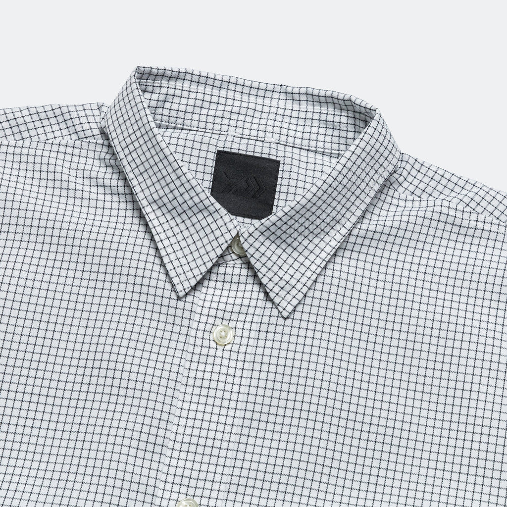 Tech Regular Collar Shirt - Graph Plaid White/Black
