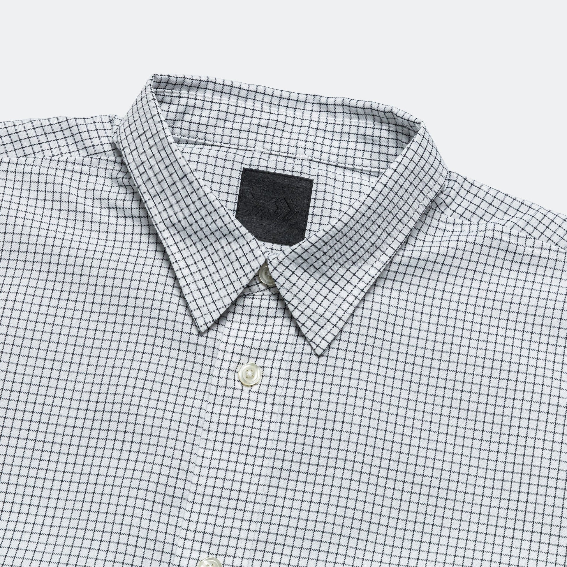 Tech Regular Collar Shirt - Graph Plaid White/Black