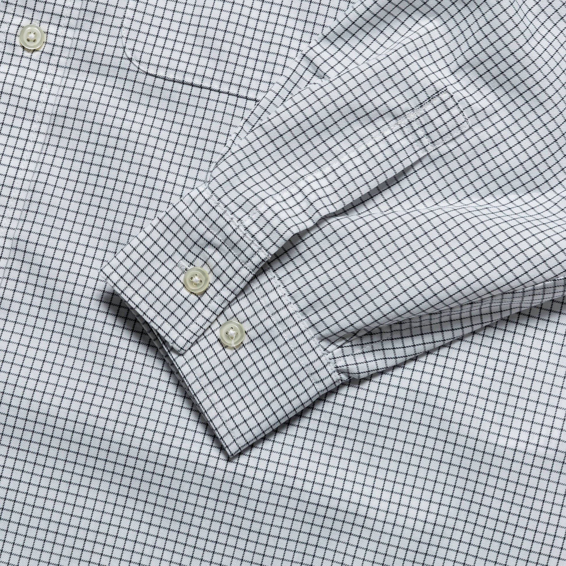 Tech Regular Collar Shirt - Graph Plaid White/Black