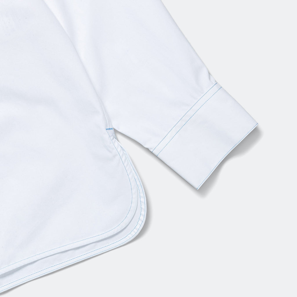 Seed Saver Shirt - Snowdrop White & Blue Stitching