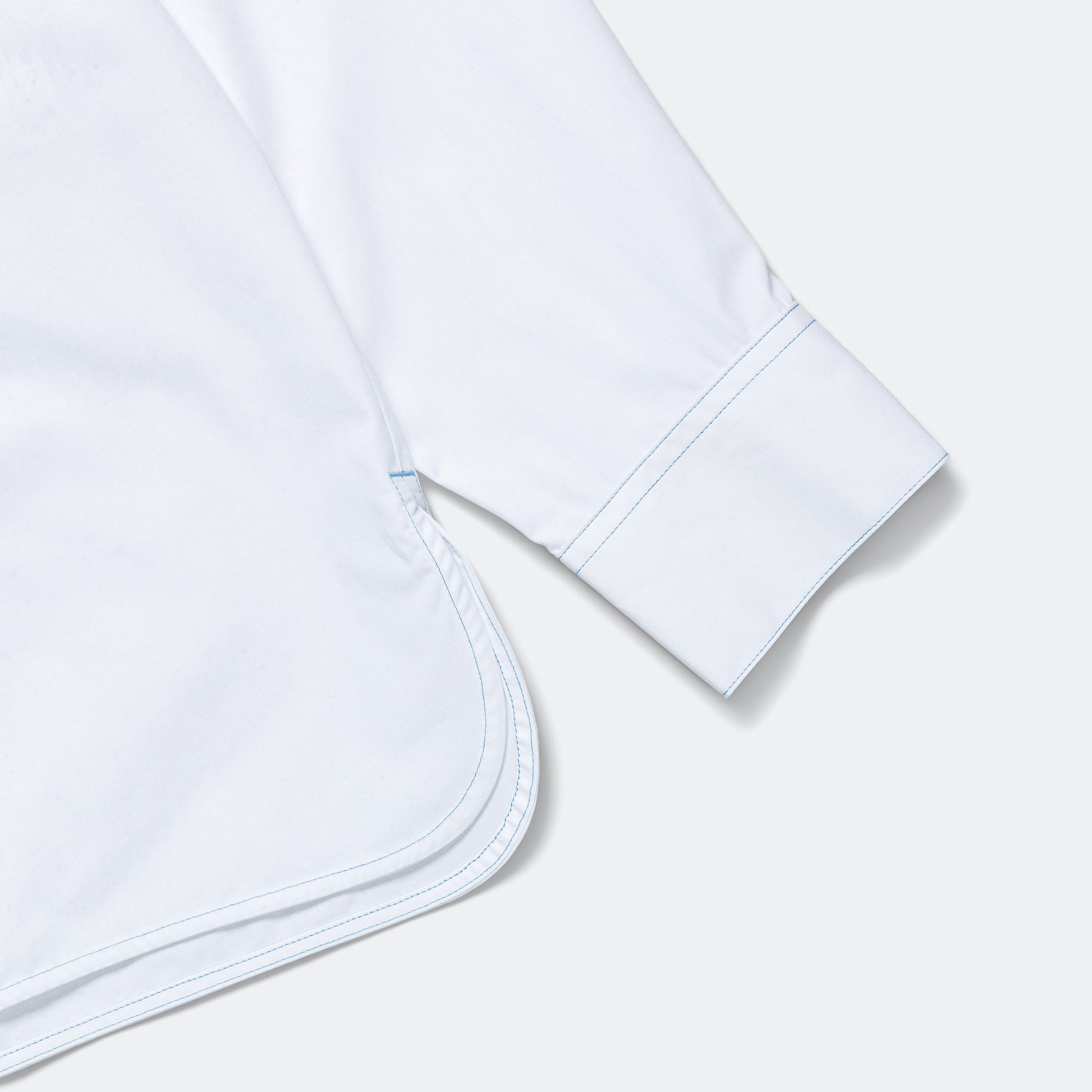 Seed Saver Shirt - Snowdrop White & Blue Stitching