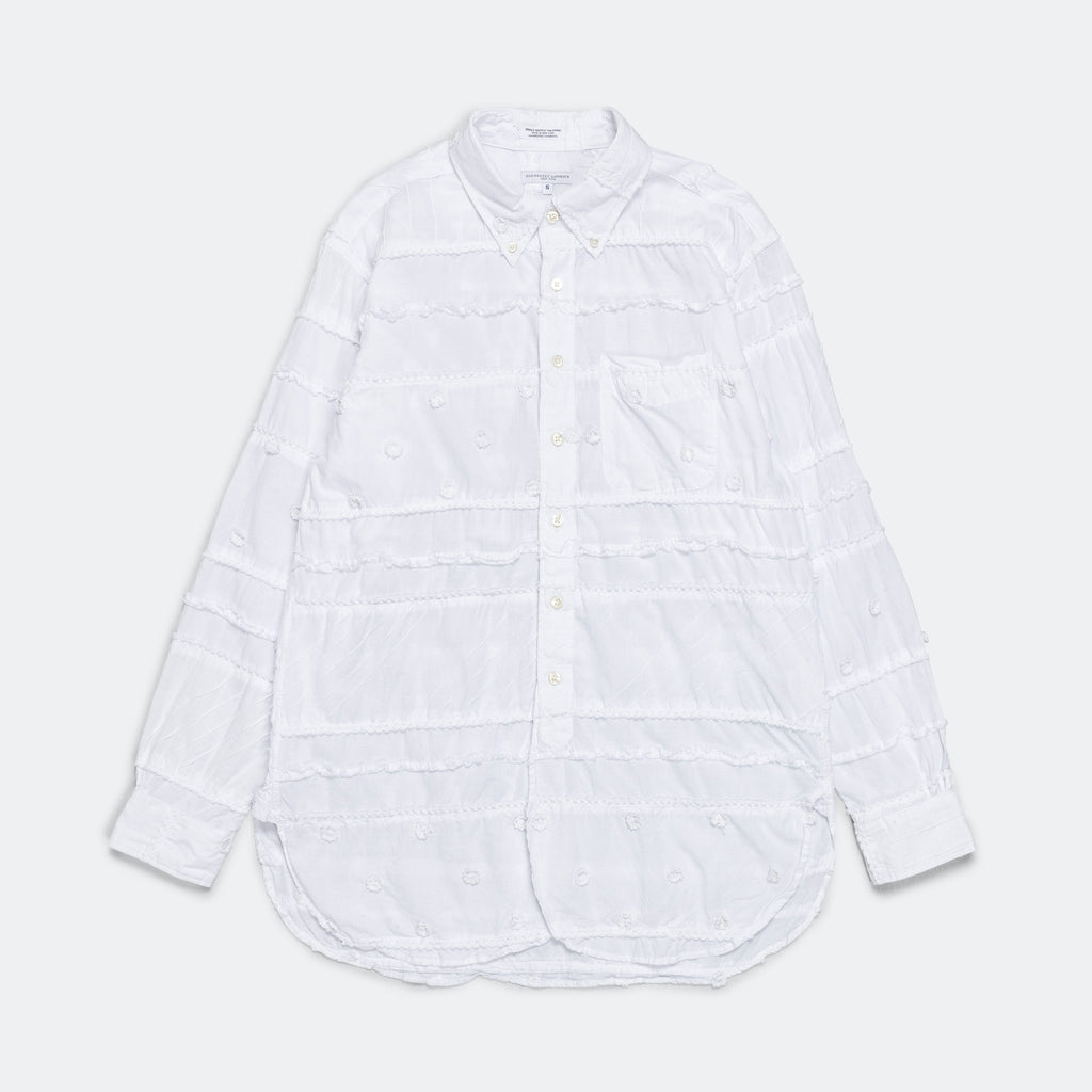 19 Century BD Shirt - White Cotton Mixed Patchwork