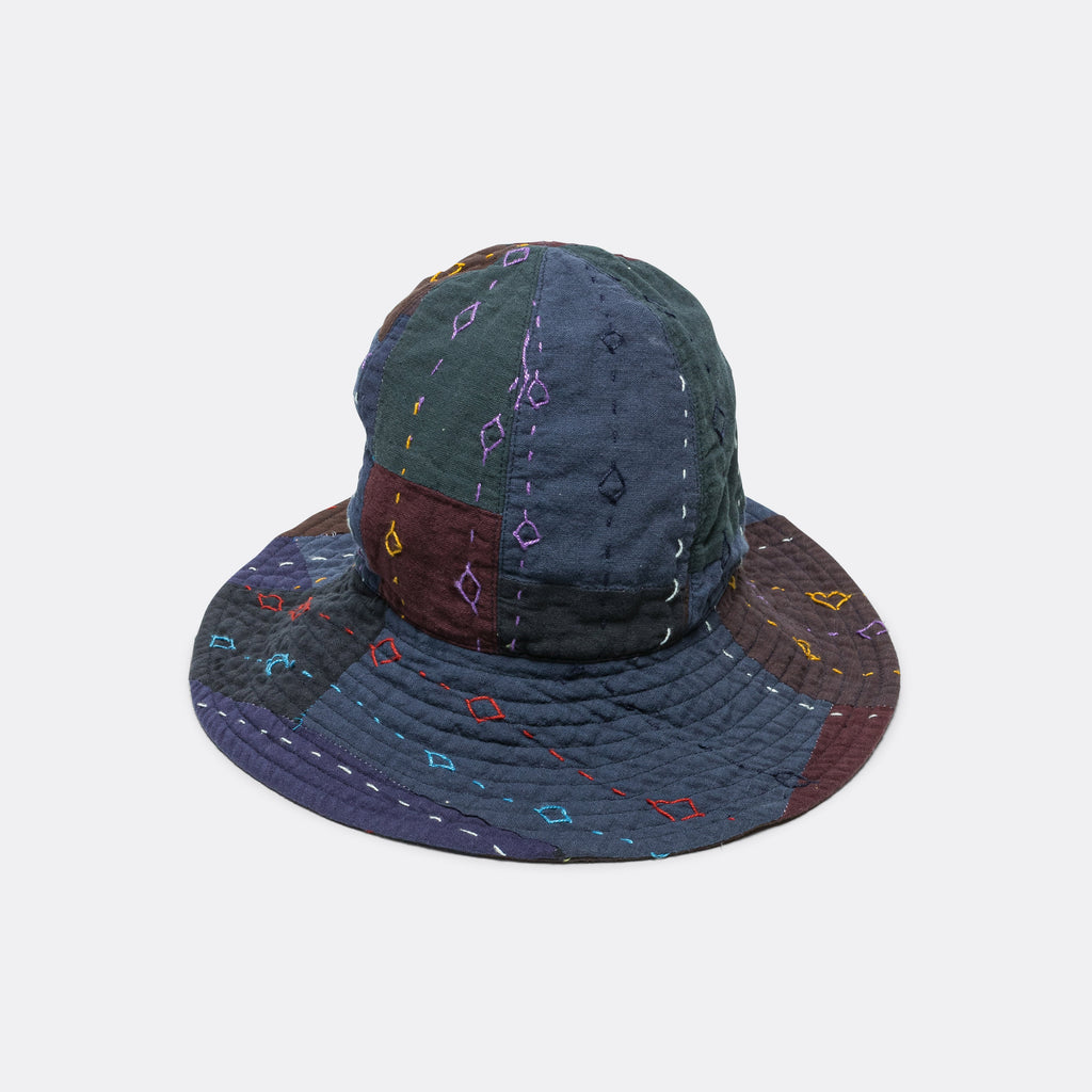 Dome Hat - Navy Square Handstitch