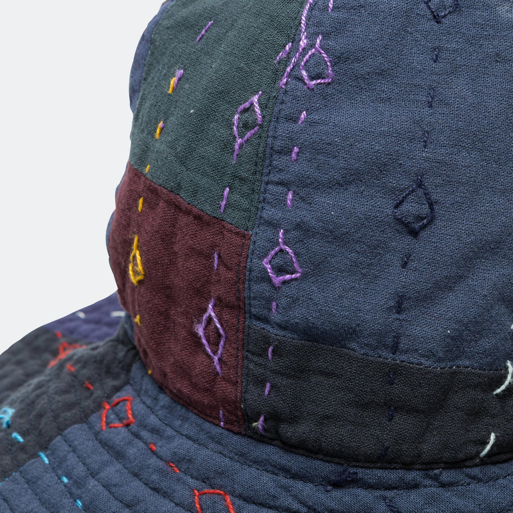 Dome Hat - Navy Square Handstitch