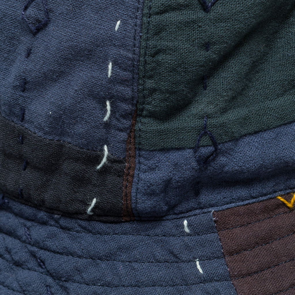 Dome Hat - Navy Square Handstitch