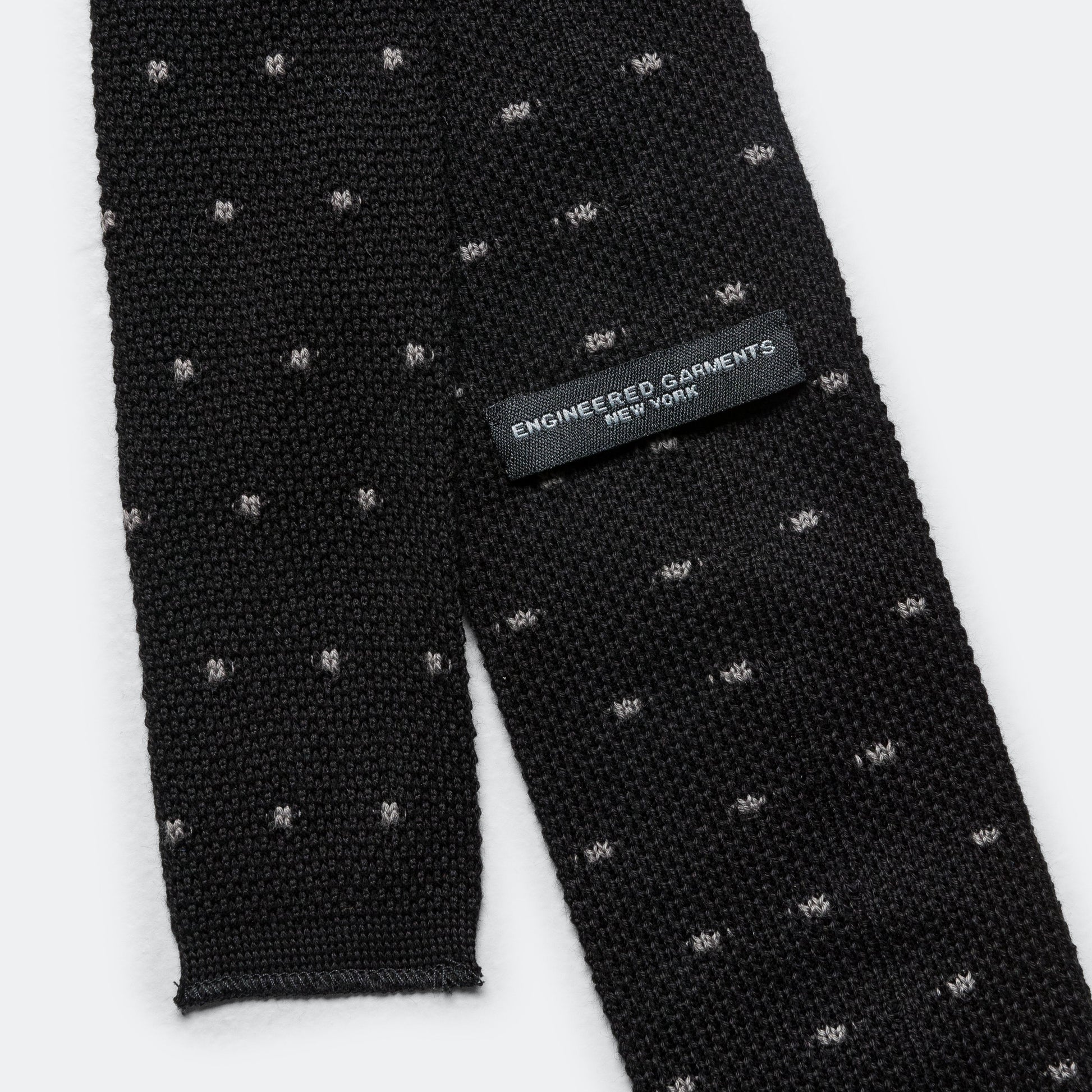 Knit Tie - Black Polka Dot