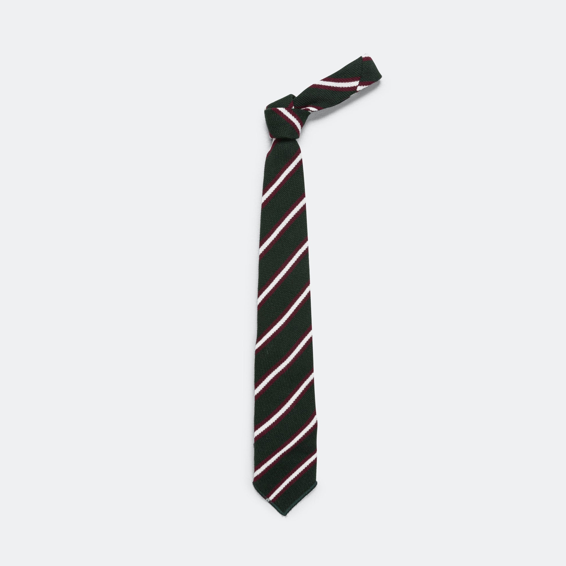 Knit Tie - Green Stripe