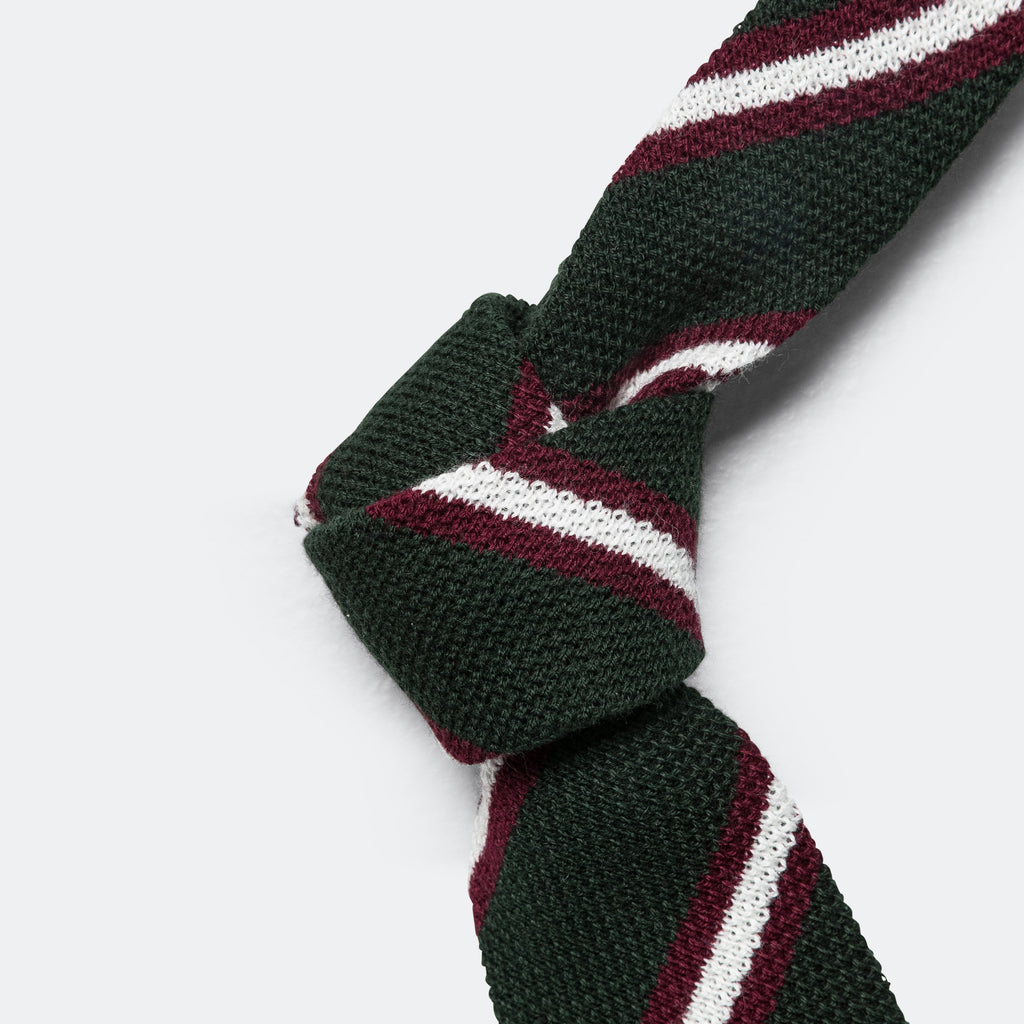 Knit Tie - Green Stripe