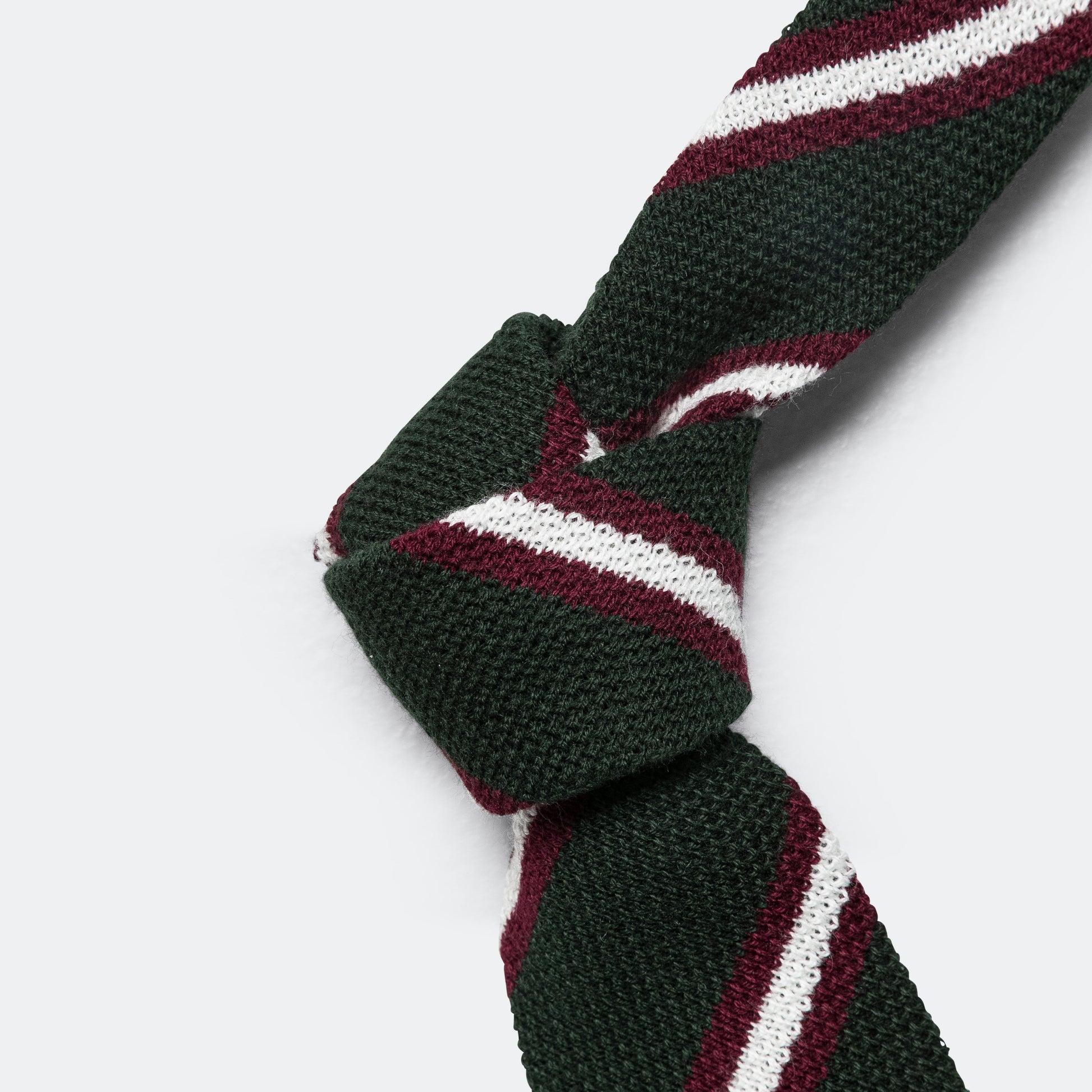 Knit Tie - Green Stripe
