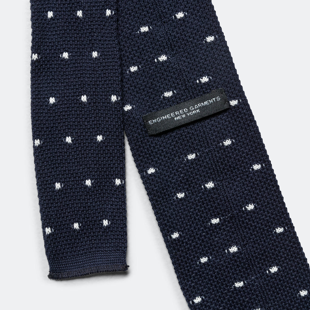 Knit Tie - Navy Polka Dot