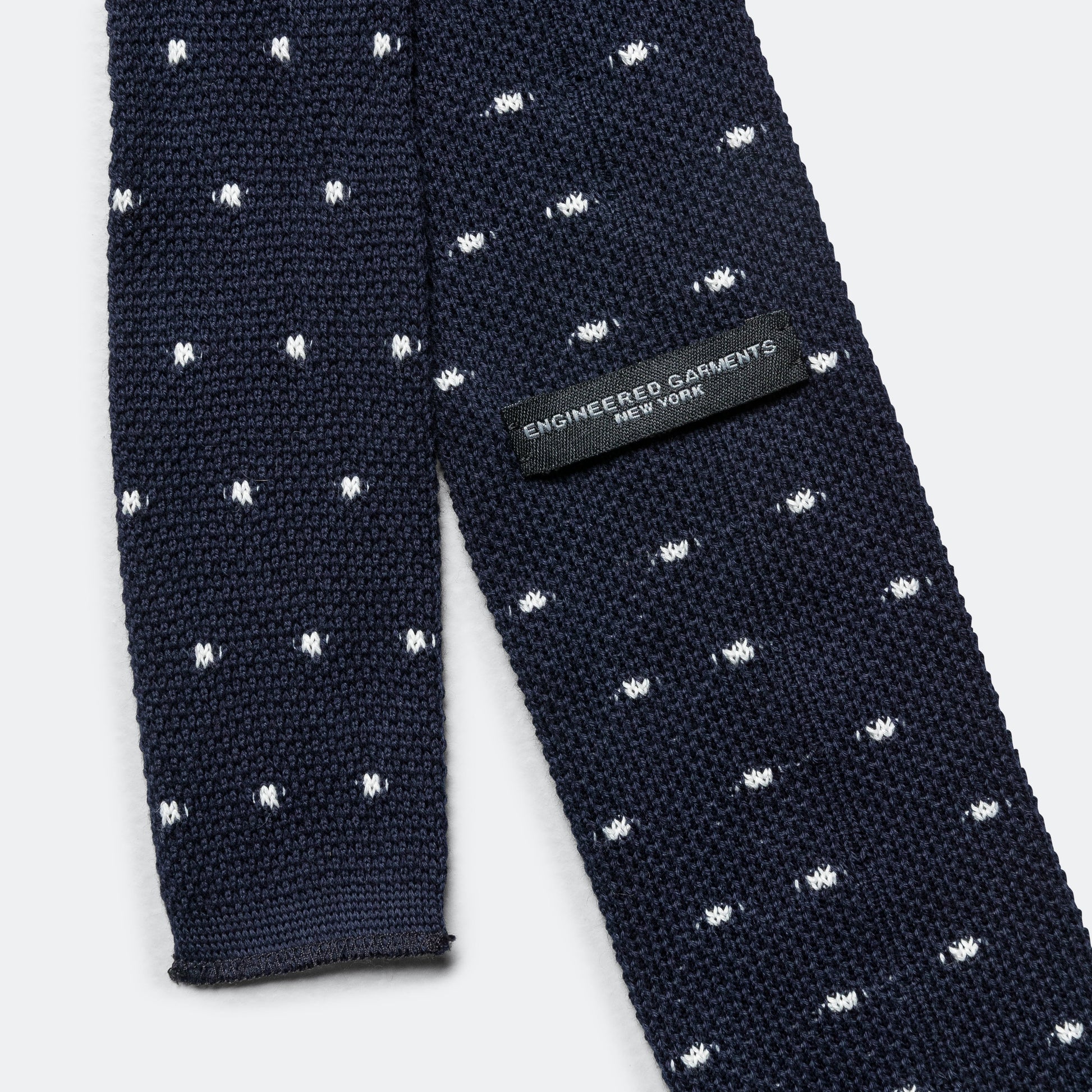 Knit Tie - Navy Polka Dot