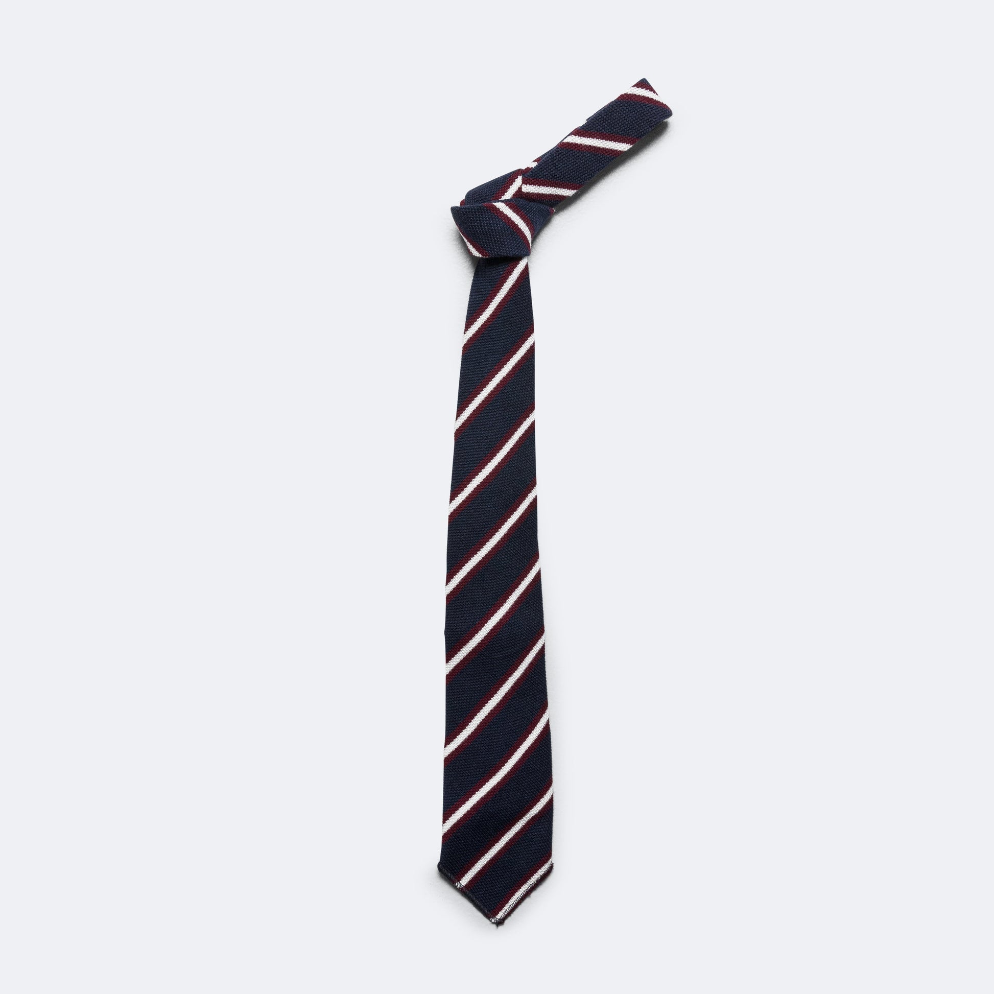 Knit Tie - Navy Stripe