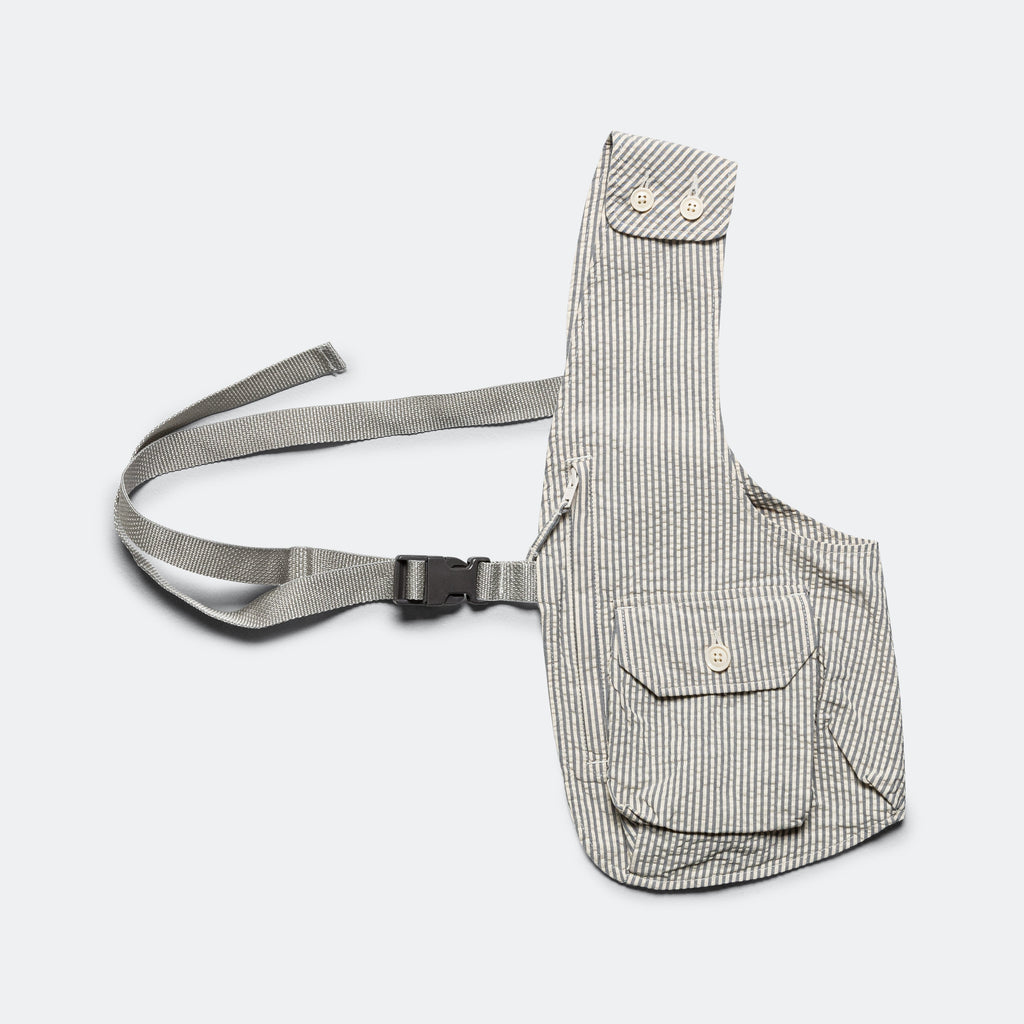 Shoulder Vest - Navy/Natural Cotton Seersucker