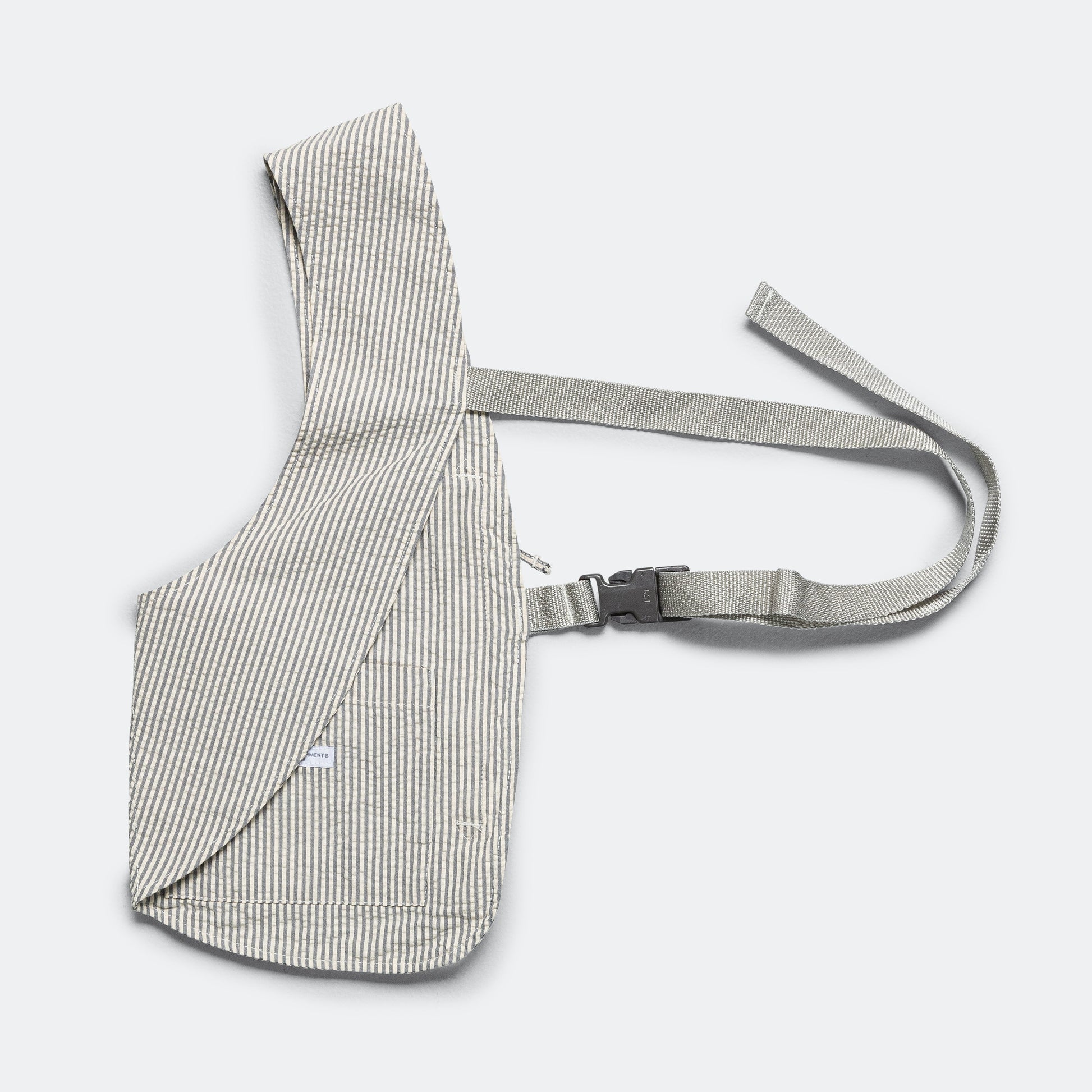 Shoulder Vest - Navy/Natural Cotton Seersucker