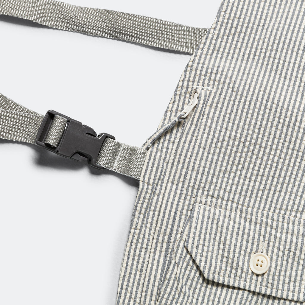 Shoulder Vest - Navy/Natural Cotton Seersucker