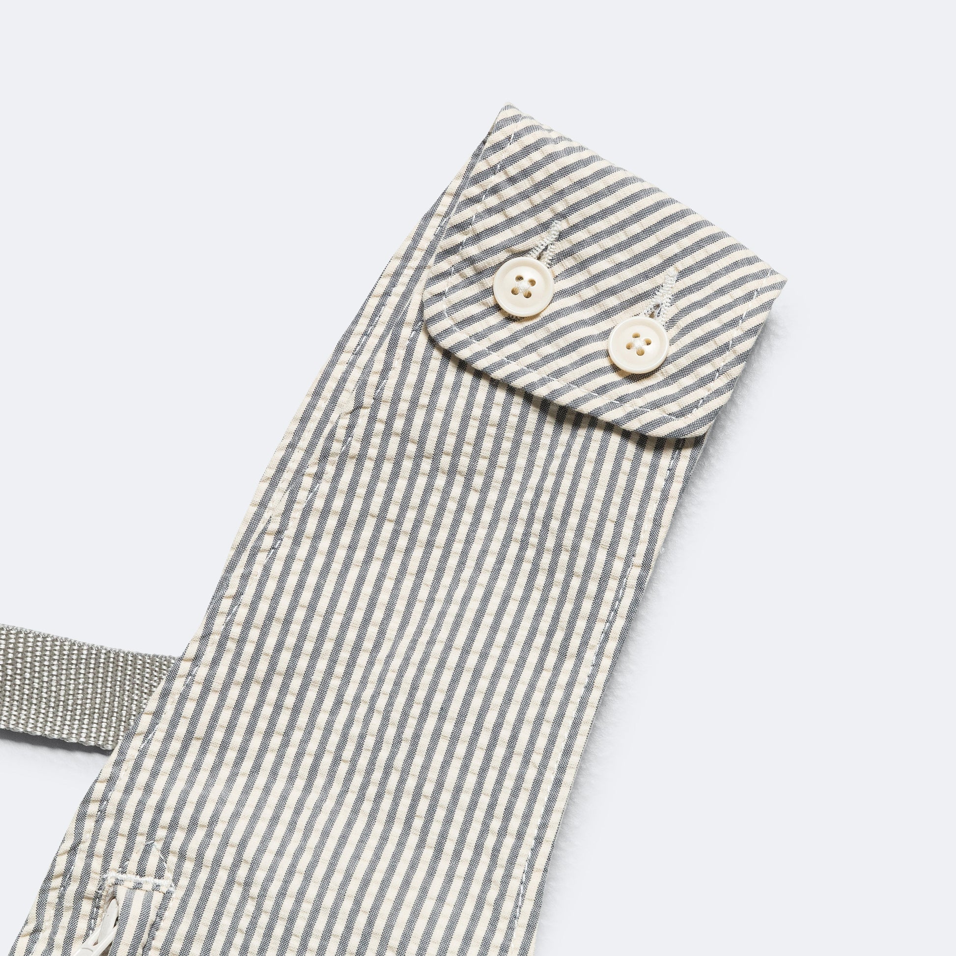 Shoulder Vest - Navy/Natural Cotton Seersucker