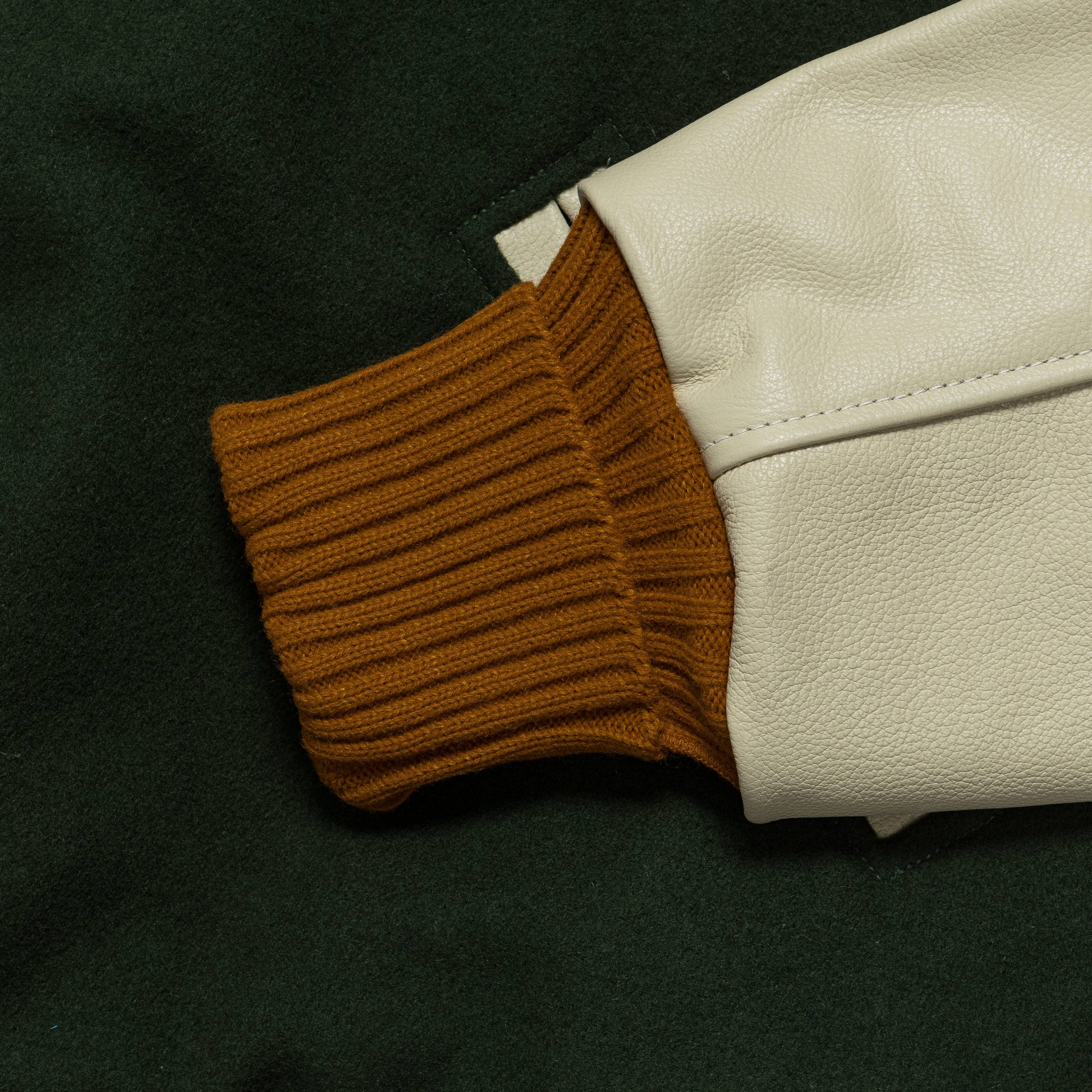 Varsity Jacket - Olive Wool Melton
