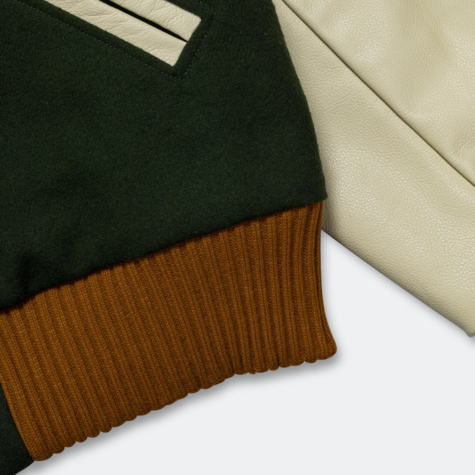 Varsity Jacket - Olive Wool Melton