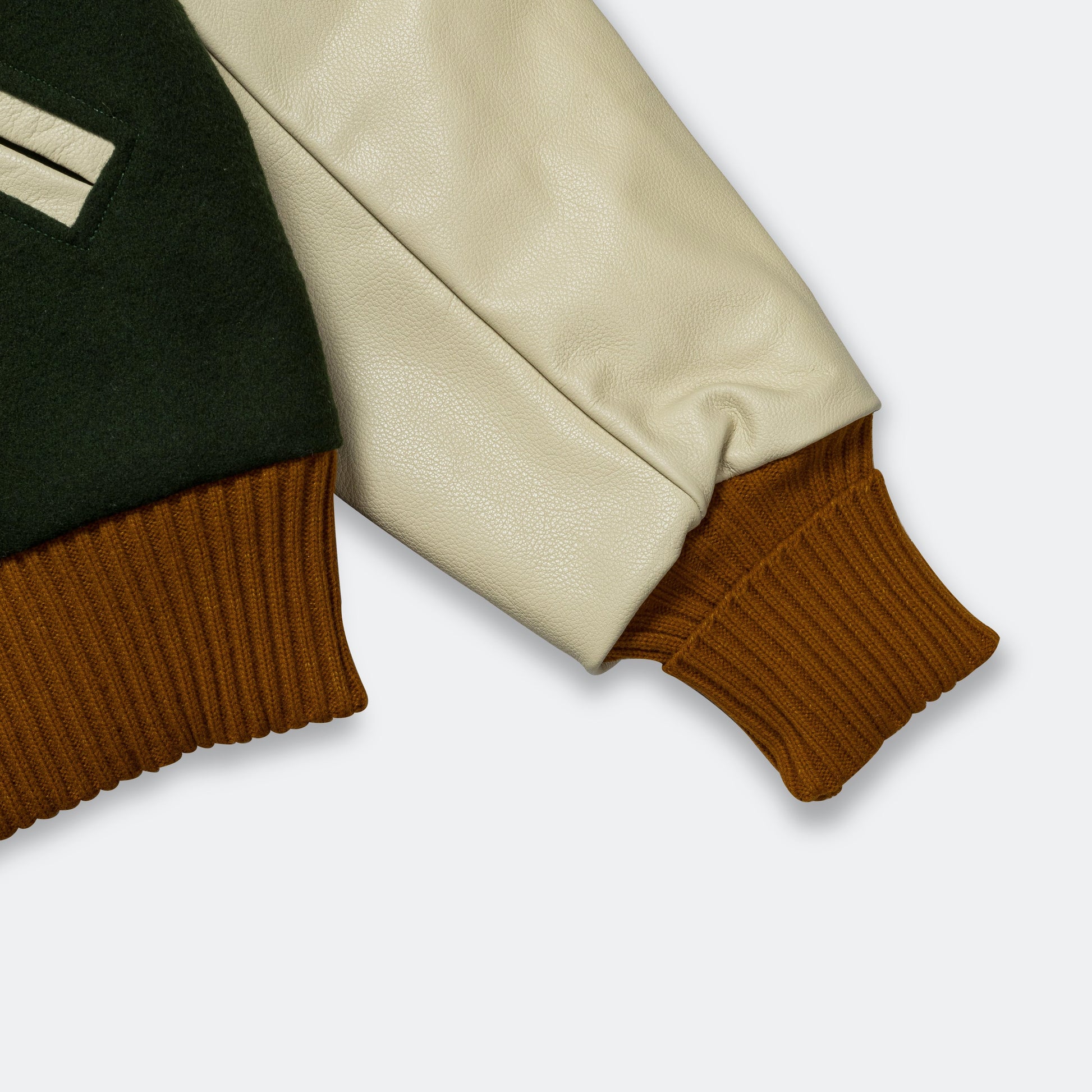 Varsity Jacket - Olive Wool Melton