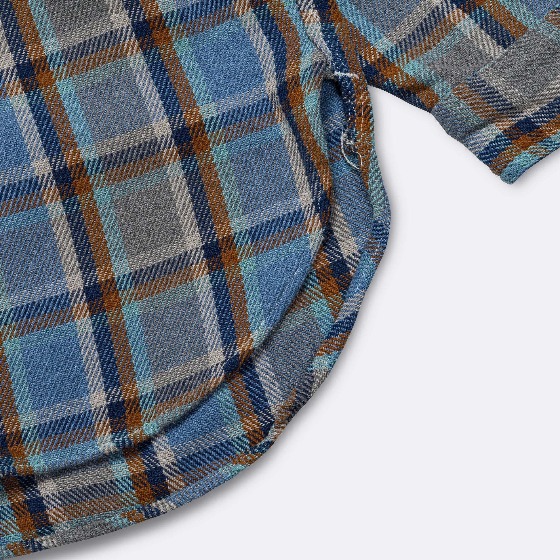 Work Shirt - Blue Cotton Heavy Twill Plaid