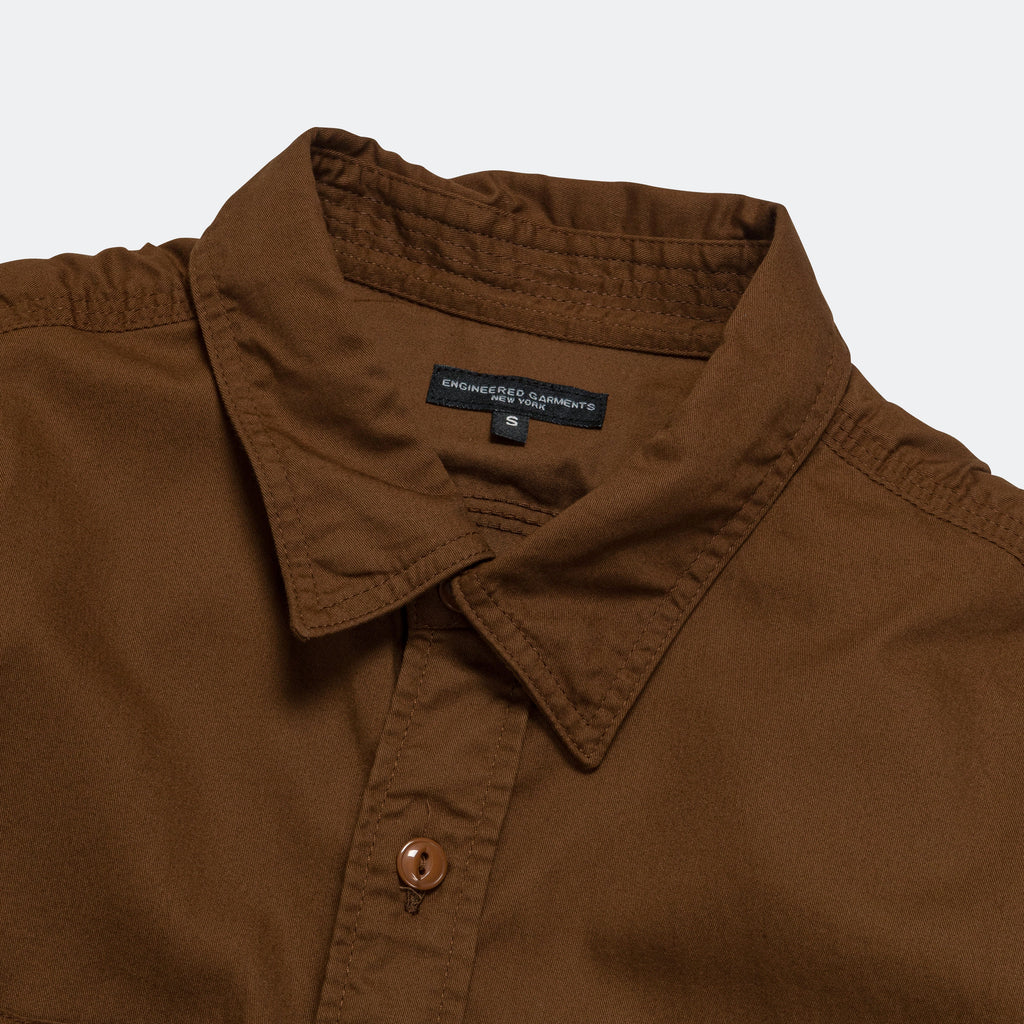 Work Shirt - Brown Cotton Micro Sanded Twill