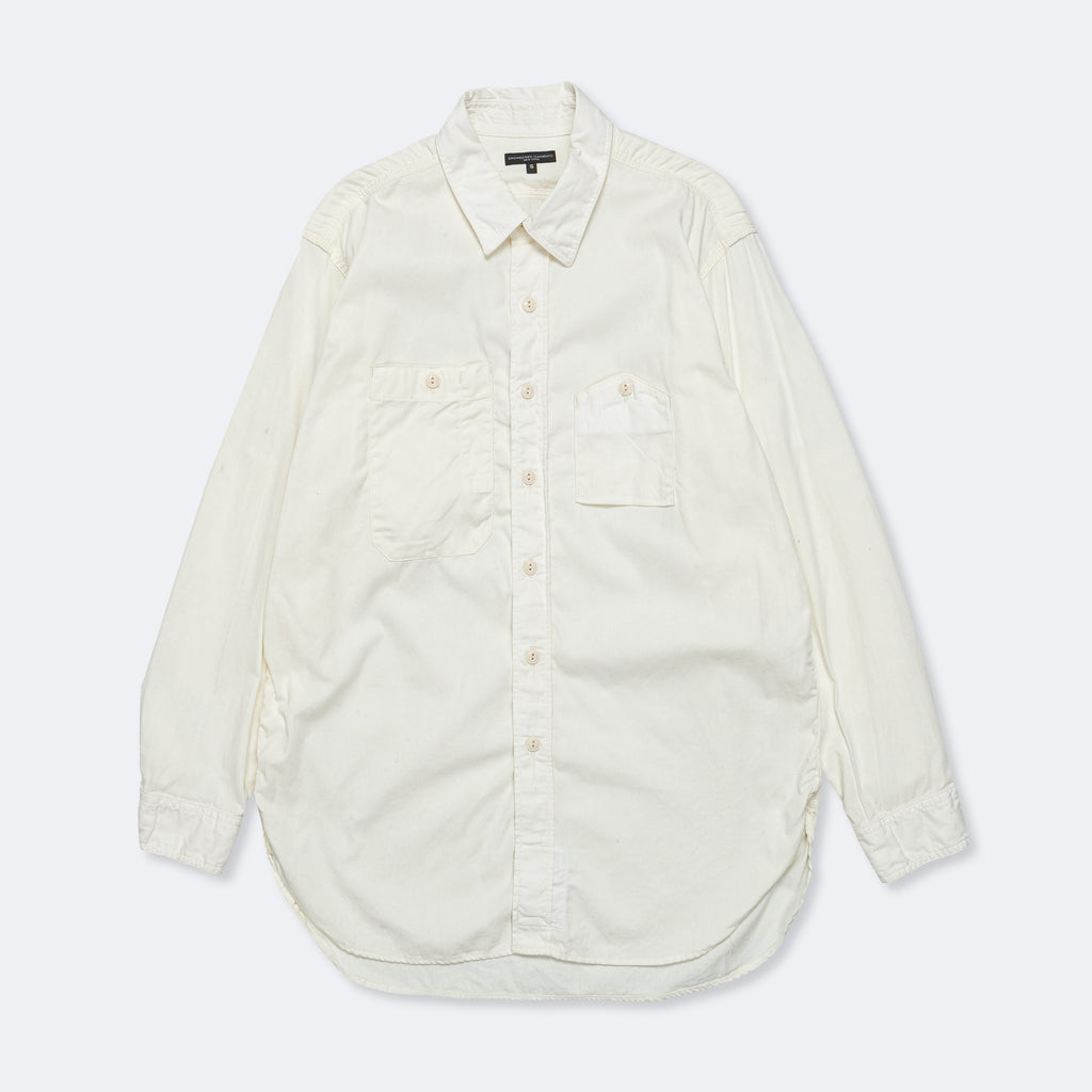 Work Shirt - Ivory Cotton Micro Sanded Twill