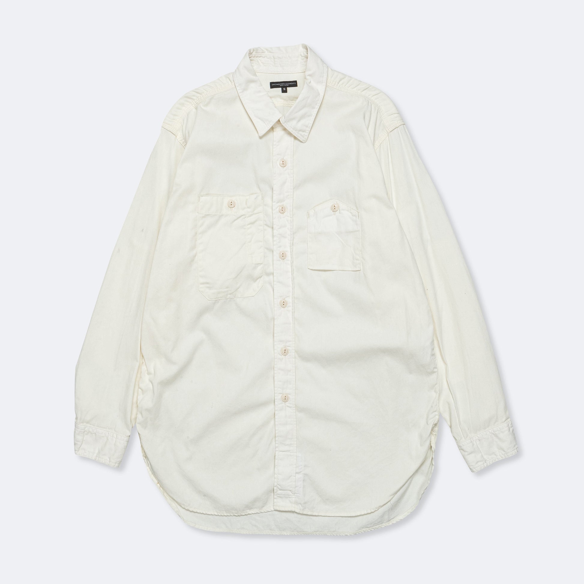 Work Shirt - Ivory Cotton Micro Sanded Twill