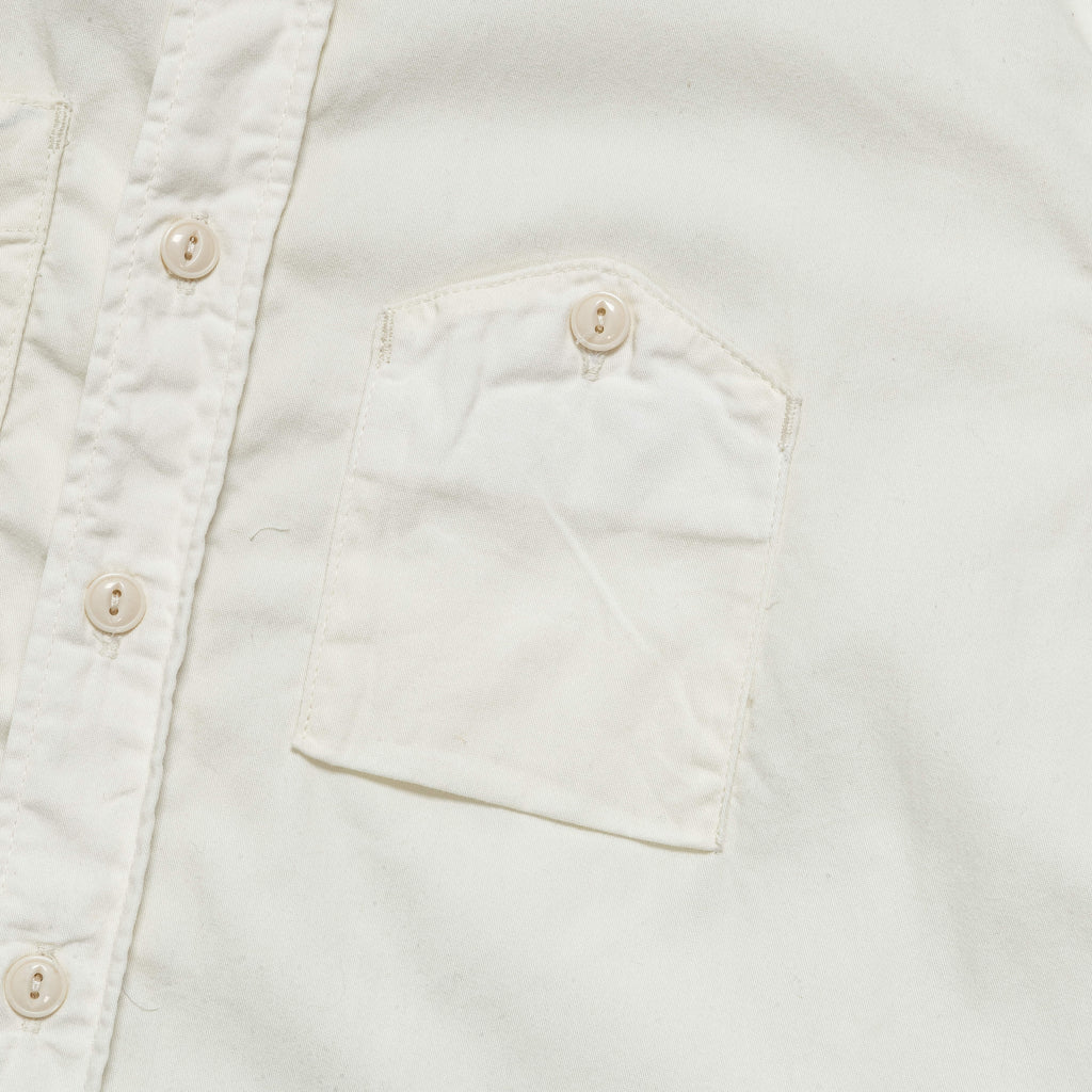 Work Shirt - Ivory Cotton Micro Sanded Twill
