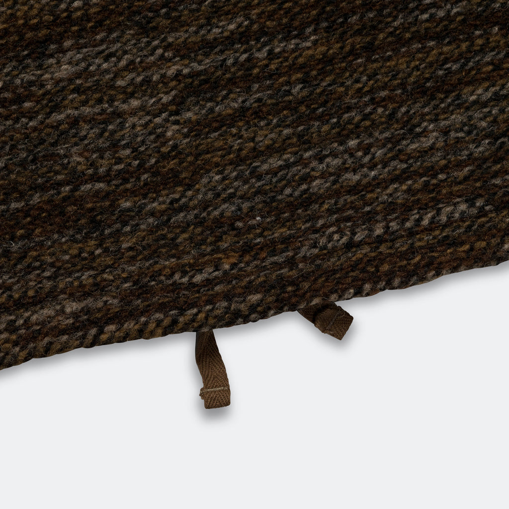 Zip Mock Neck - Brown Poly Wool Melange Knit