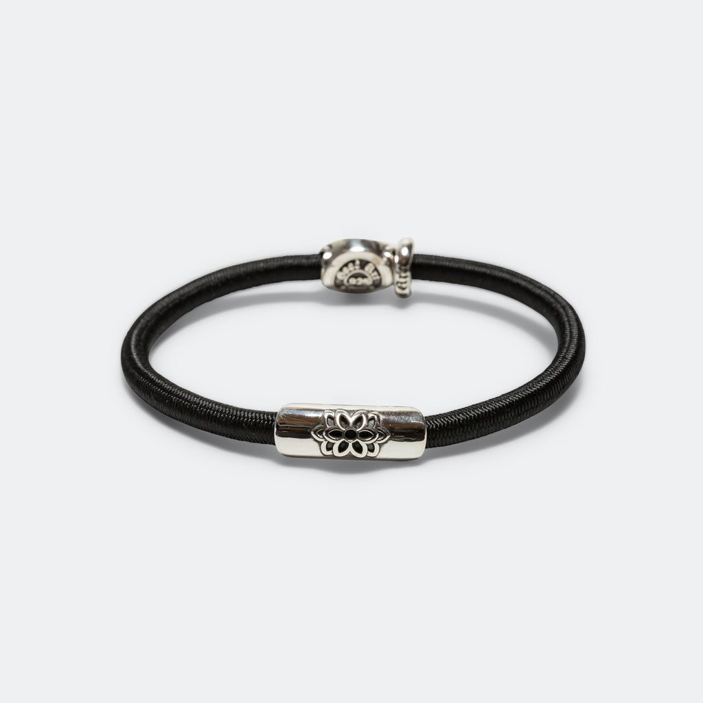 Stretchy Pants Triple Cutout Bracelet - Black - 925 Silver