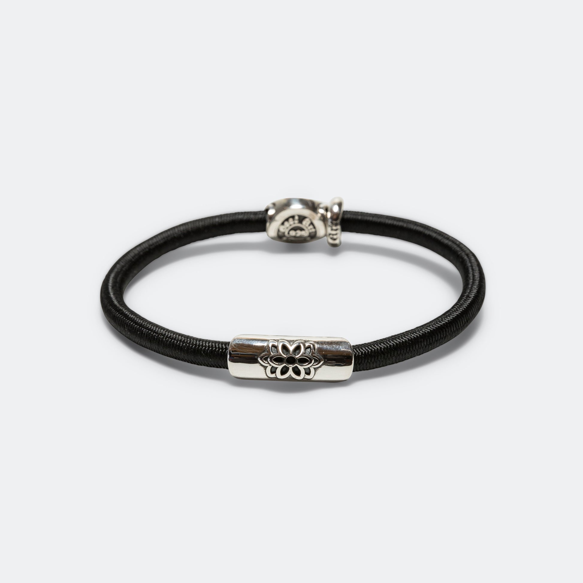 Stretchy Pants Triple Cutout Bracelet - Black - 925 Silver