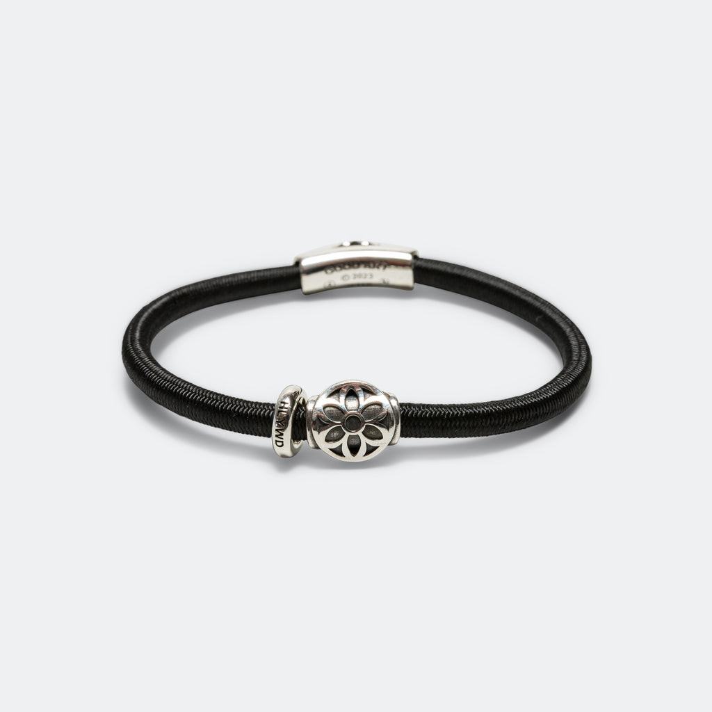 Stretchy Pants Triple Cutout Bracelet - Black - 925 Silver