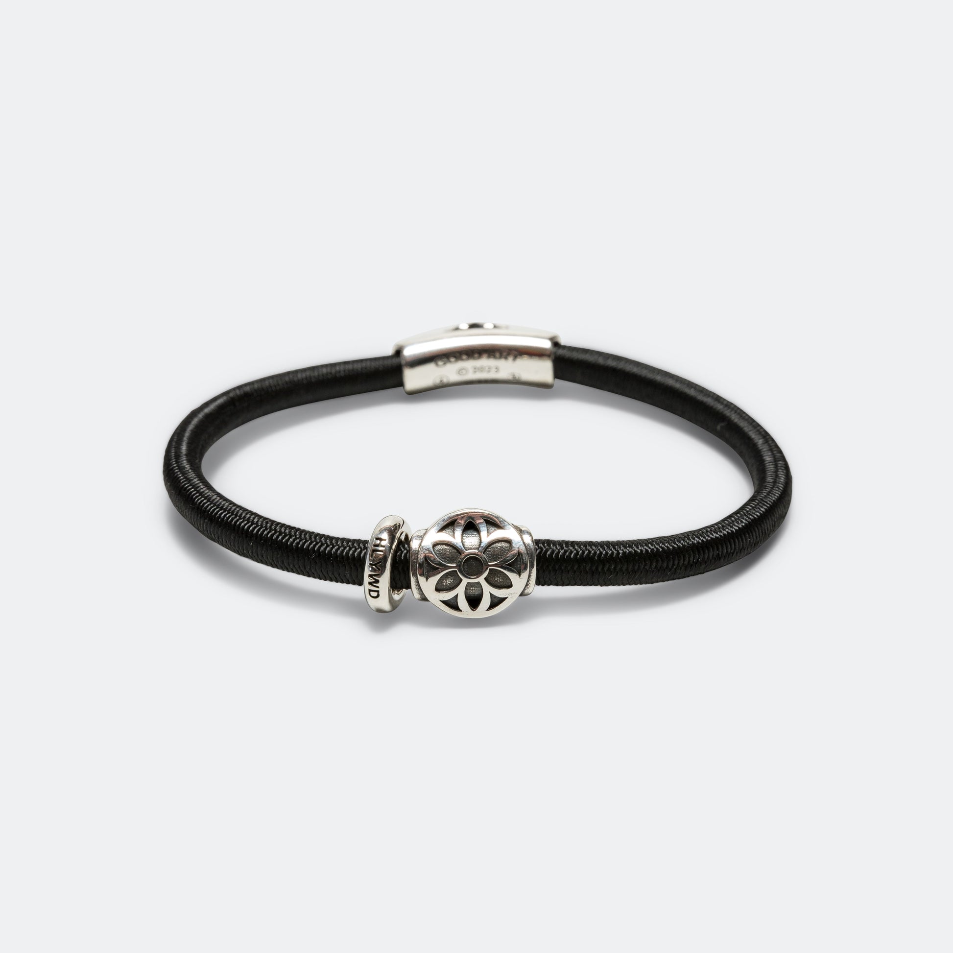 Stretchy Pants Triple Cutout Bracelet - Black - 925 Silver