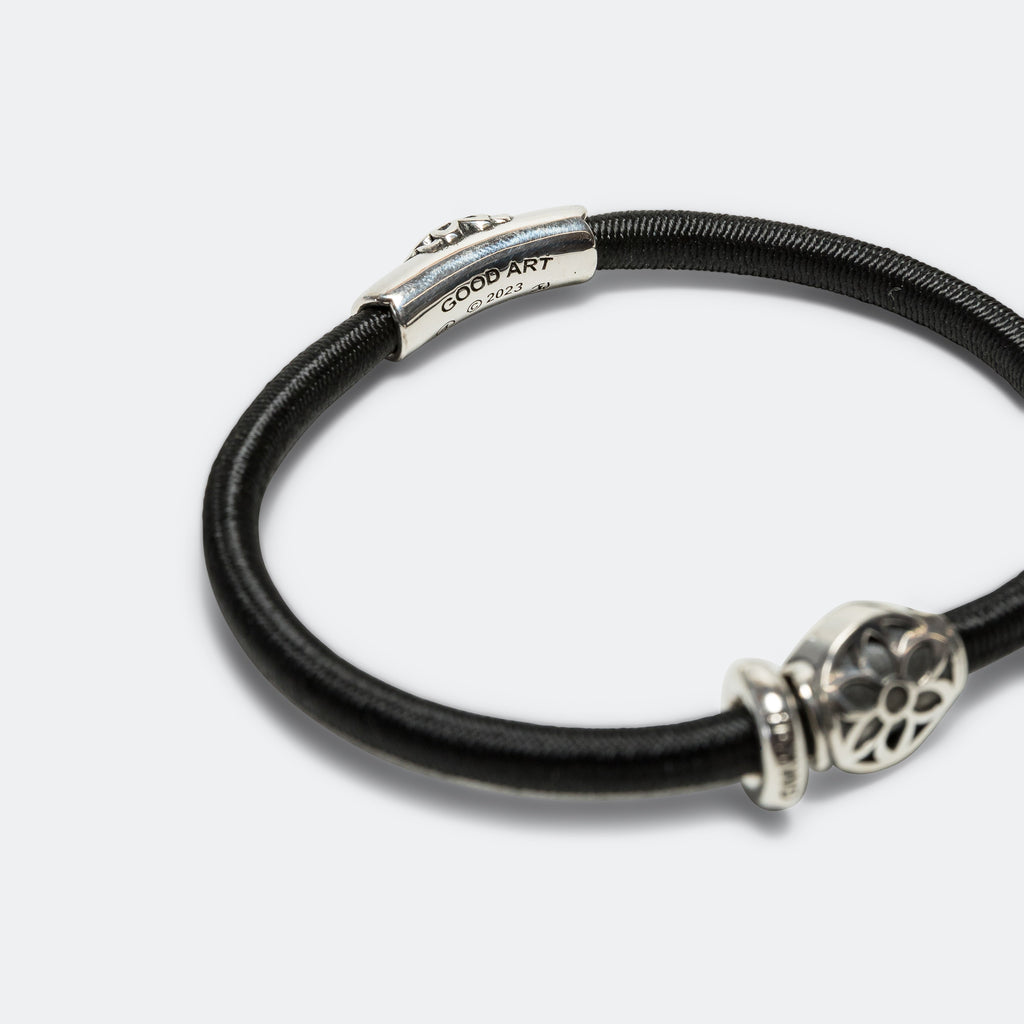 Stretchy Pants Triple Cutout Bracelet - Black - 925 Silver