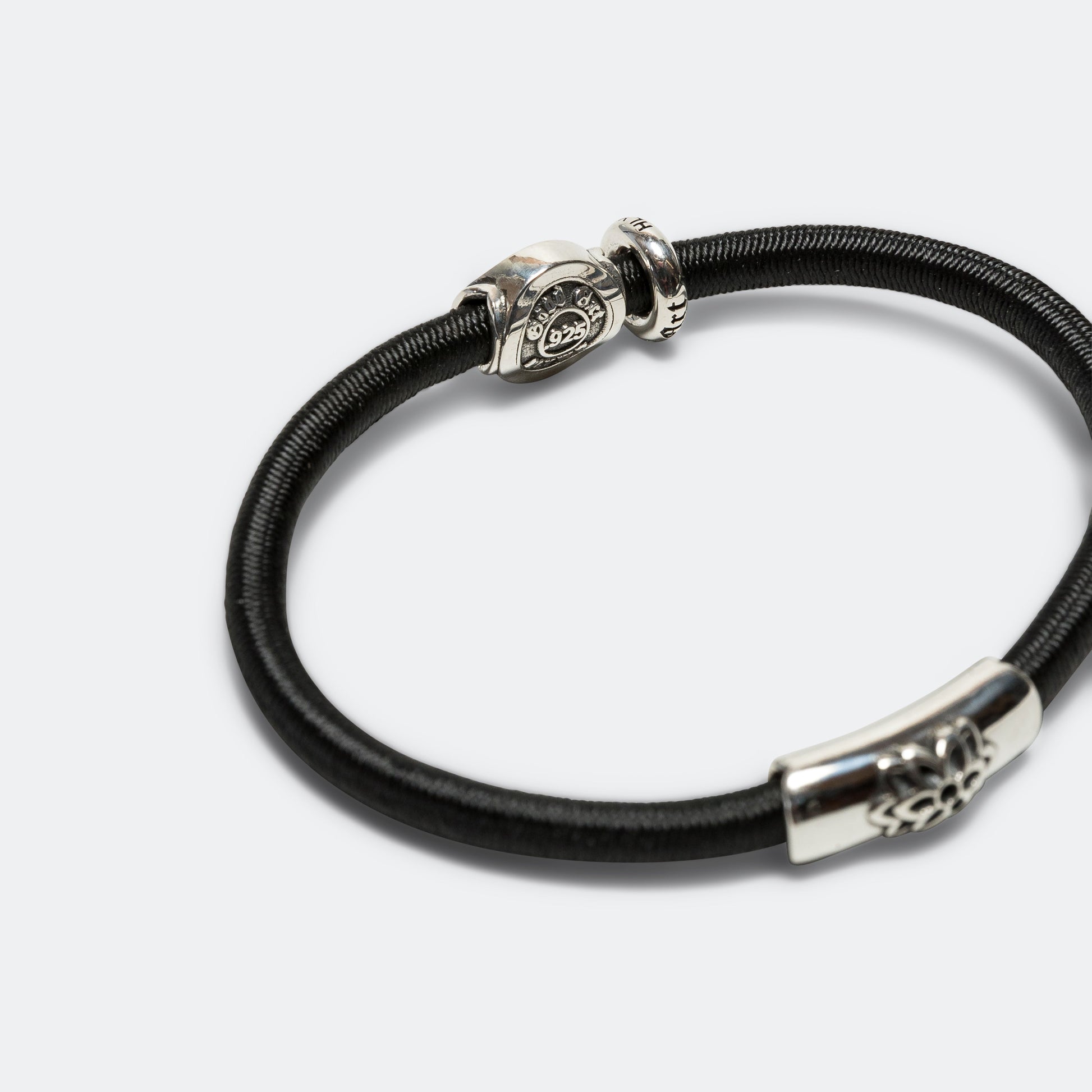 Stretchy Pants Triple Cutout Bracelet - Black - 925 Silver