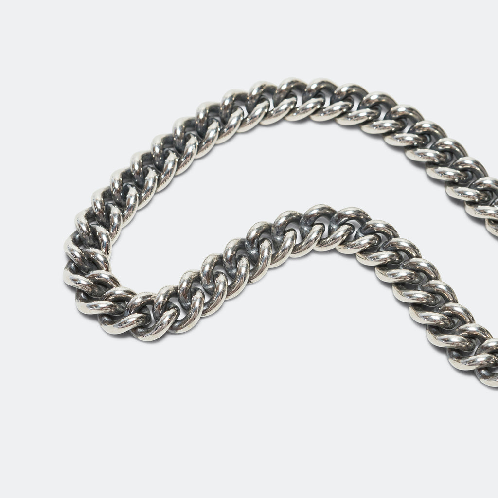 Curb Chain Bracelet w/ White Diamonds - A - 925 Silver