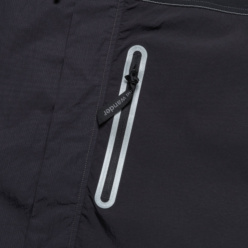 Patchwork Wind Hoodie × and wander - Black