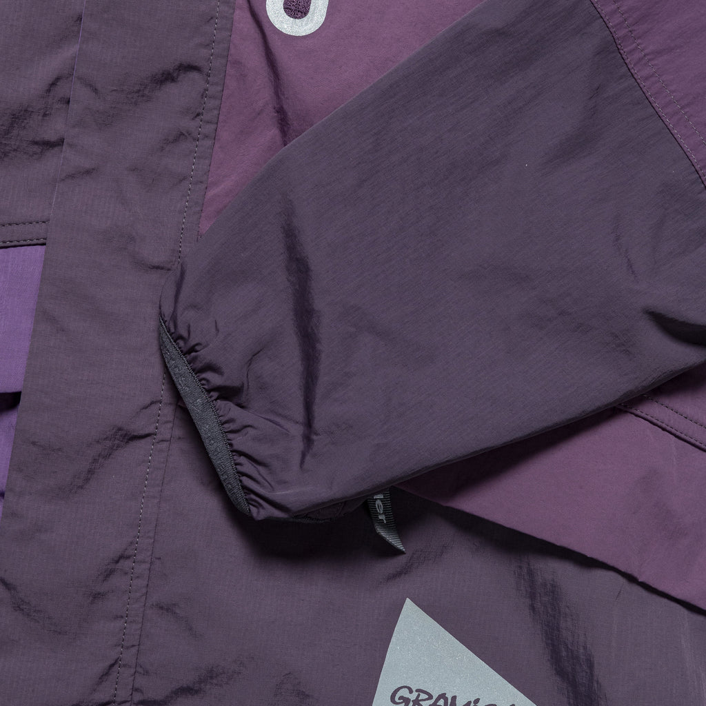Patchwork Wind Hoodie × and wander - Purple
